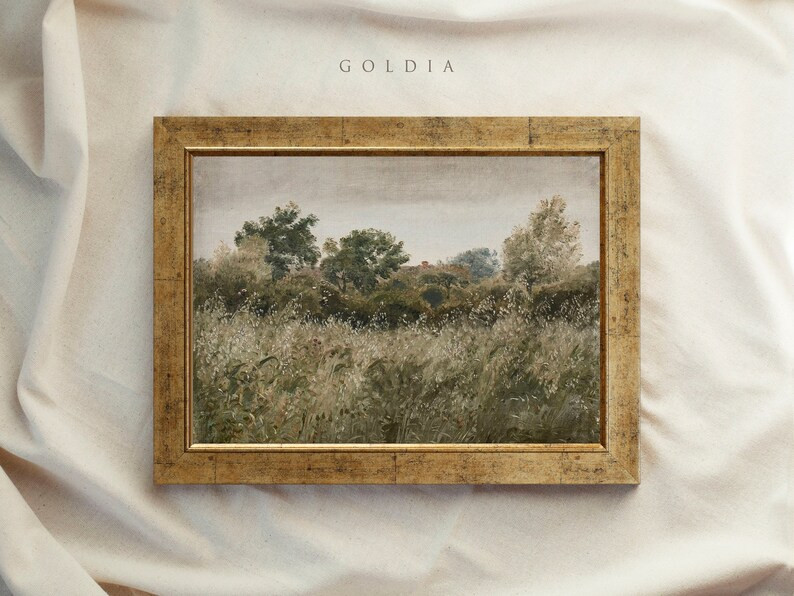 Vintage Art Framed, Country Meadow Landscape Painting, Antique Replica Painting, Ornate Gold Fram... | Etsy (US)