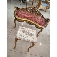 Tufted Chair, Antique Bench Handmade Beech Throne Chair, Chaise Lounge, Vintage Settee, Baroque Furn | Etsy (US)