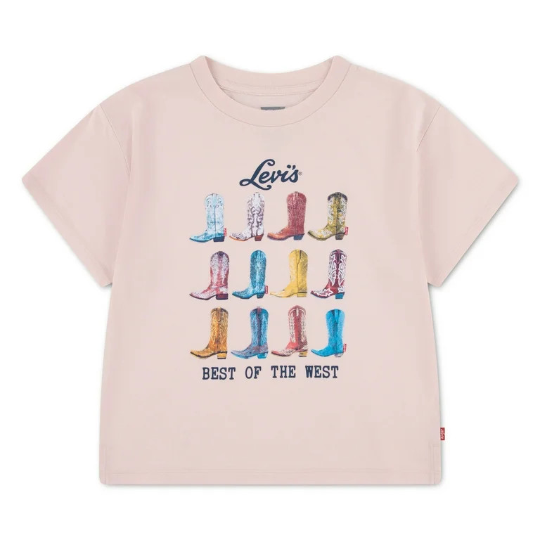 Levi's Girls Short Sleeve Oversized Graphic Tee, Sizes 4-16 | Walmart (US)