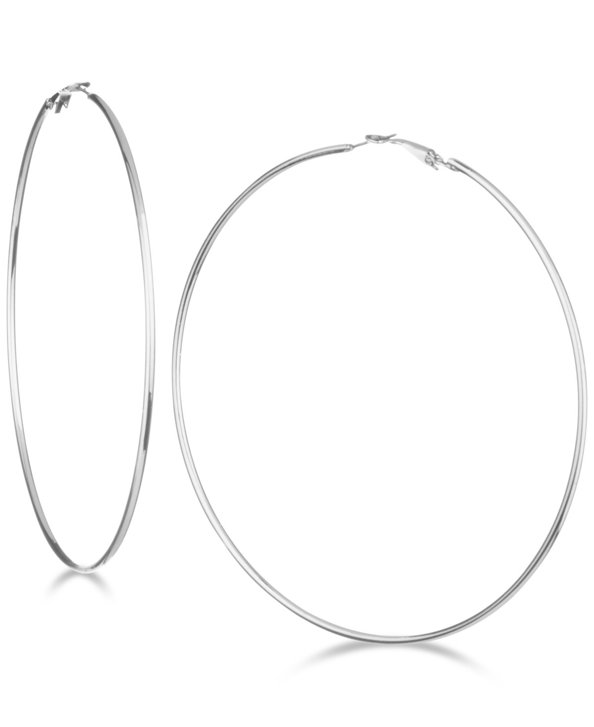 Guess 3 1/4" Large Hoop Earrings - Silver | Macy's