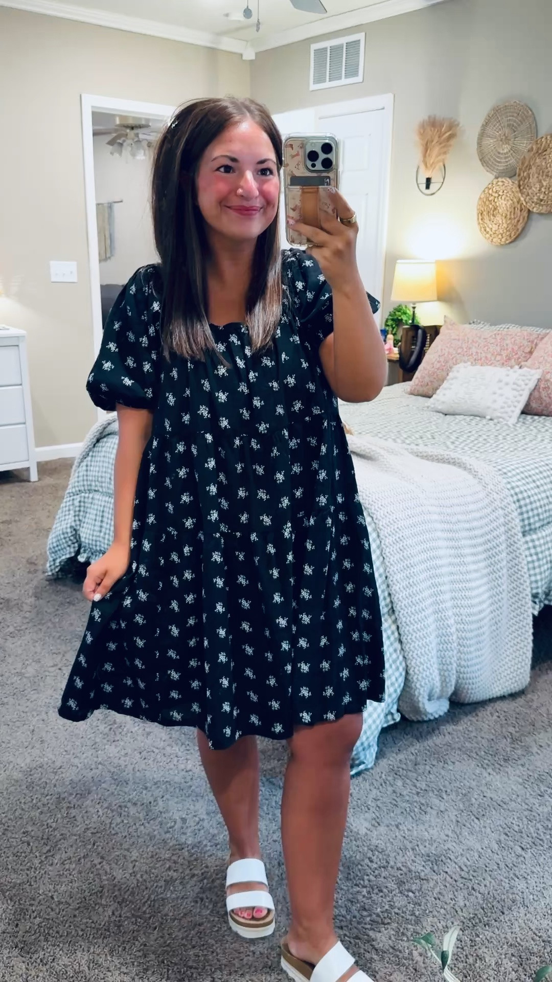 This darling Old Navy dress is such an easy throw-on-and-go option!  The sweet floral print and puff sleeves make it perfect for school, church, or weekend plans—and it will transition so easily into early fall! ✨


sandals: fit true to size // wearing a 5
dress: fits oversized // wearing a large 

 #LTKootd #LTKMidsize #LTKWorkwear