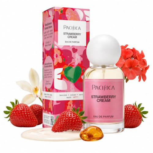 Pacifica Strawberry Cream Perfume for Women – Fruity Floral Eau de Parfum Spray with Strawberry, Vanilla, Jasmine & Sandalwood Notes, Long Lasting, Clean Beauty, 1 fl oz | Amazon (US)