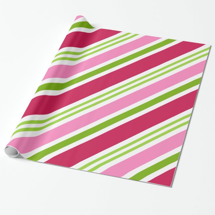 Holiday Pink Retro Candy Christmas Wrapping Paper | Zazzle | Zazzle