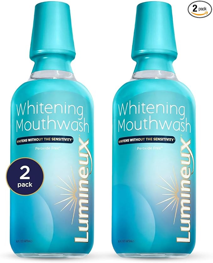 Lumineux Teeth Whitening Mouthwash, 16 Oz. 2 Pack - Peroxide Free - Enamel Safe - Whitening Witho... | Amazon (US)