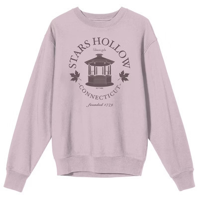 Gilmore Girls Stars Hollow Women's Pink Crew Neck Sweatshirt-Small | Target