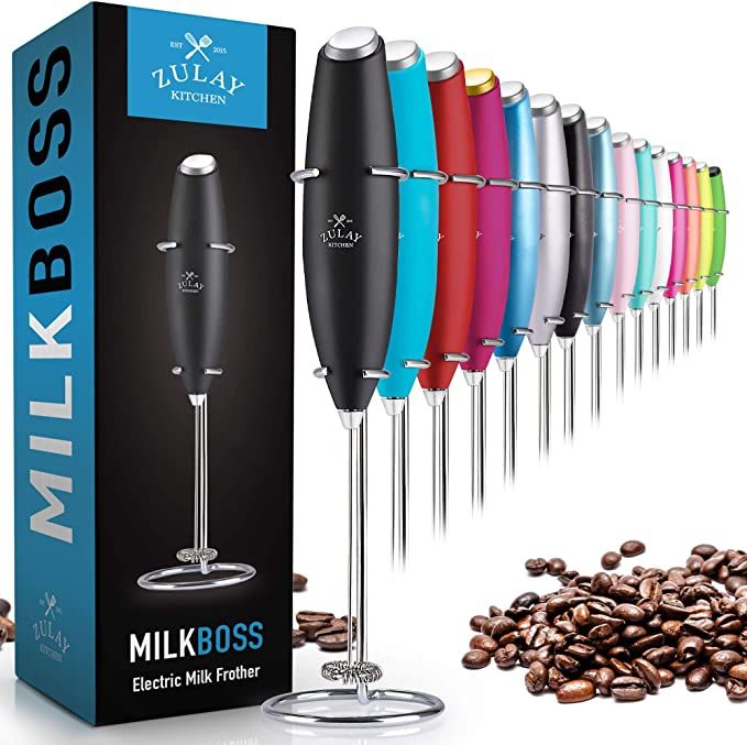 Zulay Original Milk Frother Handheld Foam Maker for Lattes - Whisk Drink Mixer for Coffee, Mini F... | Amazon (US)