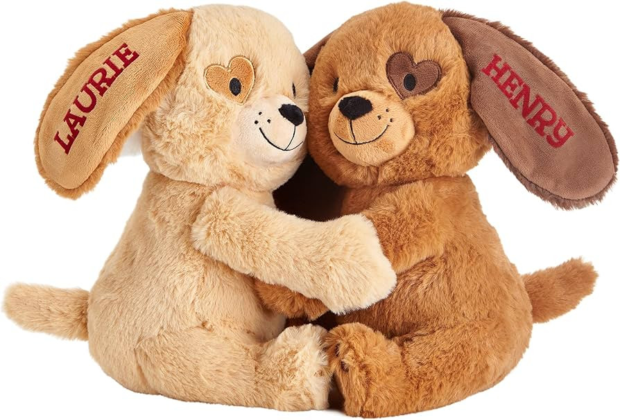Let's Make Memories Personalized Hugging Plush Puppies - Puppy Love - Stuffed Animal for Kids - f... | Amazon (US)