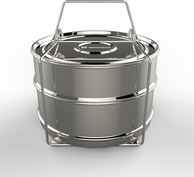 ekovana 3qt Mini Stackable Stainless Steel Pressure Cooker Steamer Insert Pans with sling handle - c | Amazon (US)