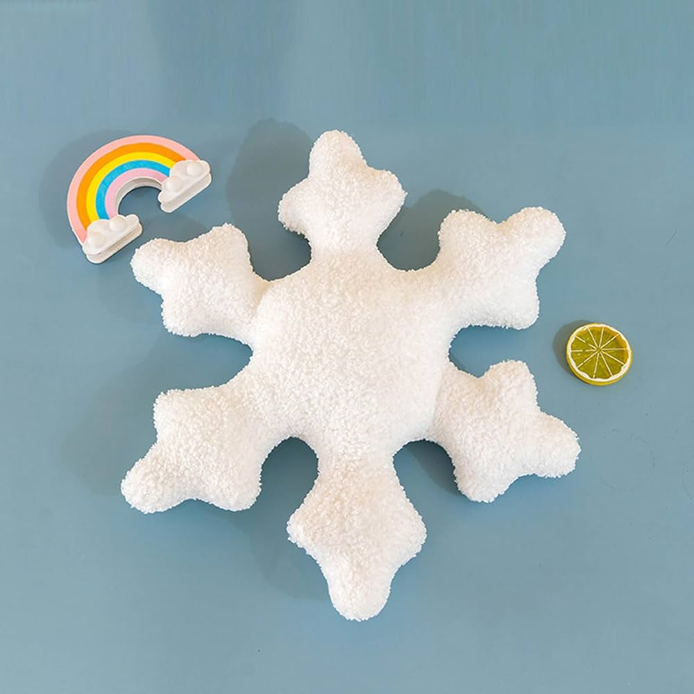 JISEN Snowflake Pillow Christmas Throw Pillows Christmas Decorative Throw Pillow Winter 3D Snowfl... | Amazon (US)