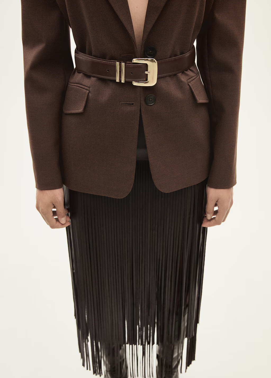 Leather-effect fringed skirt - Women | MANGO USA | Mango (US/MX/AU)