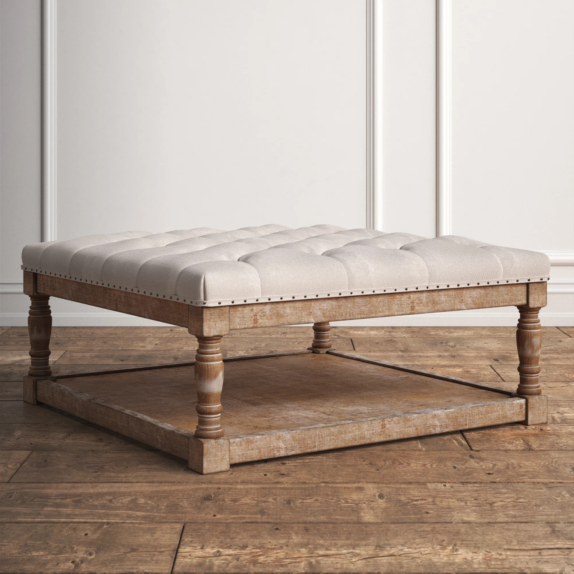 Fontanet 34" Wide Tufted Square Cocktail Ottoman/Coffee Table | Wayfair North America