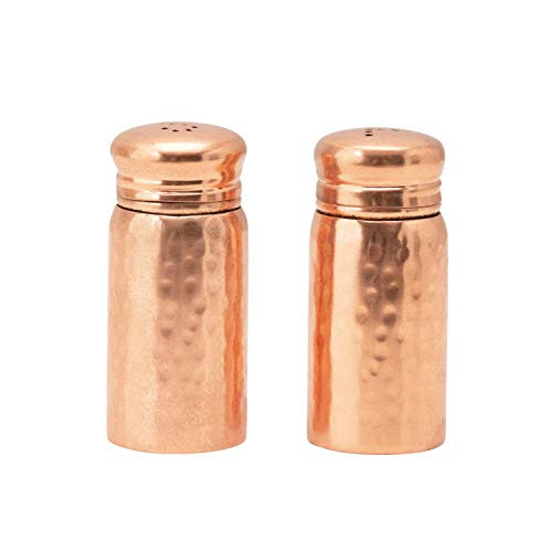 Hammered Stainless Steel Salt & Pepper Shakers, Copper Finish, Set of 2 | Amazon (US)