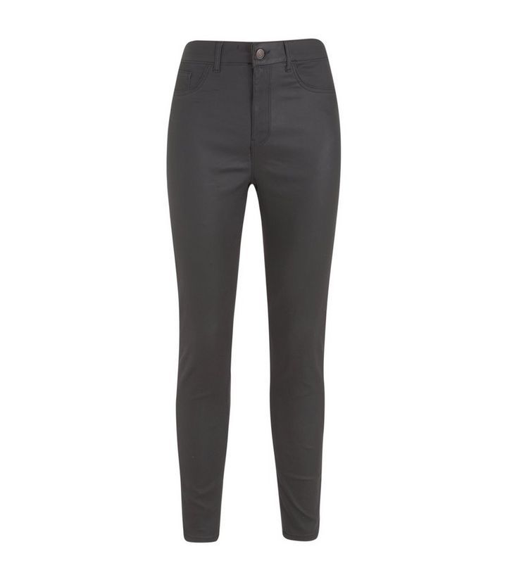 Black Leather-Look Hallie Super Skinny Jeans
						
						Add to Saved Items
						Remove from Sa... | New Look (UK)