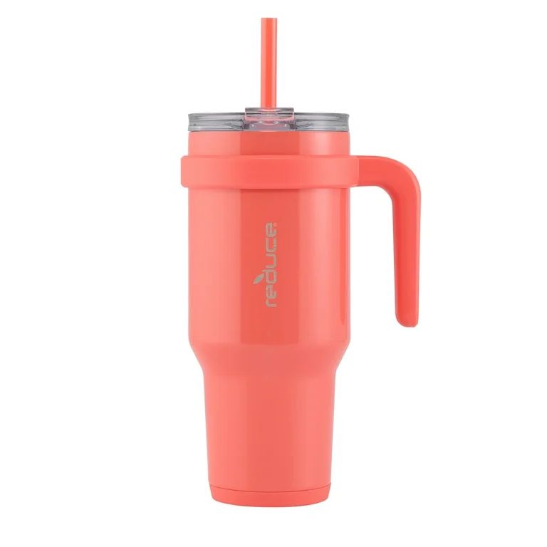 Reduce Slim Cold1 Tumbler - Straw, Lid & Handle. Insulated Stainless Steel 40oz, Pink Coral - Wal... | Walmart (US)