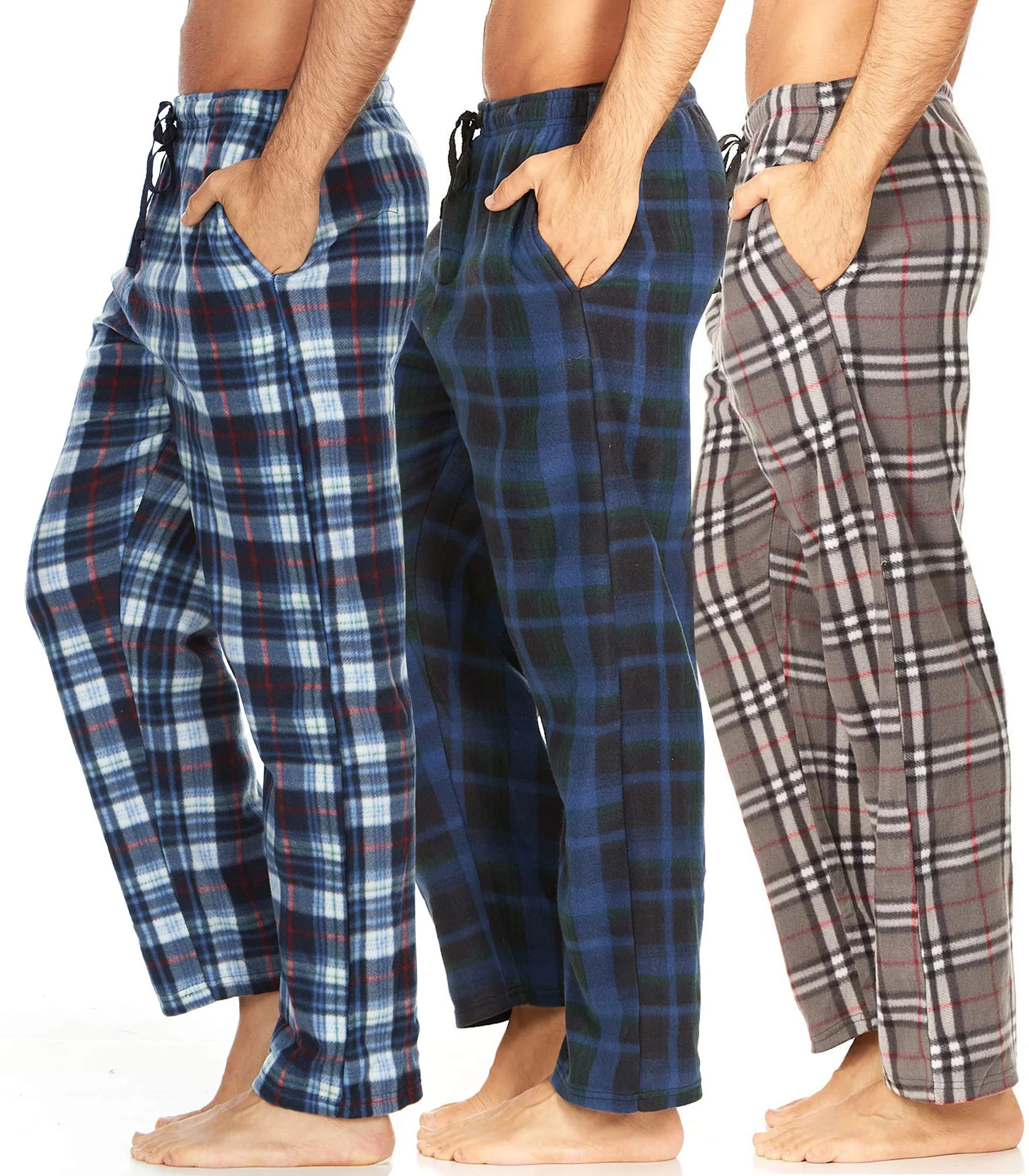 DARESAY Mens 3 Pack Pajama Pants for Men, Microfleece Pajama Pants, Men's Pajamas, Sleep pants wi... | Walmart (US)
