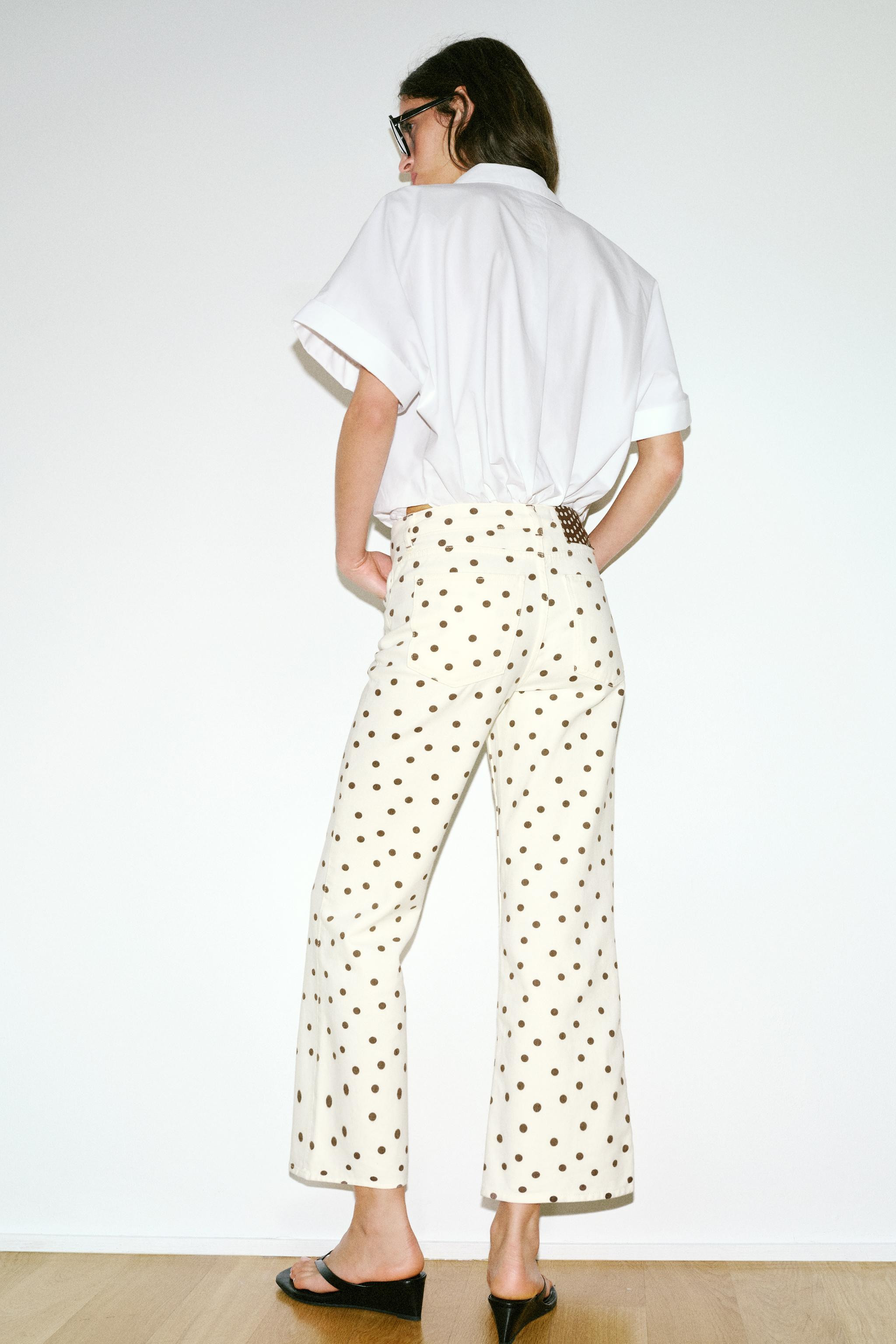 Z1975 MID-RISE MINI FLARE POLKA DOT JEANS | Zara US