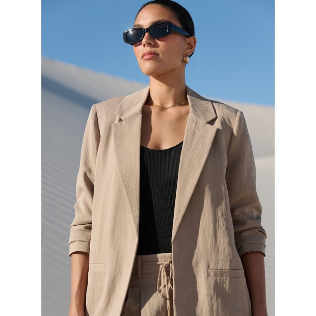 Stone Relaxed Edge Co-ord Blazer 16 | Tu Clothing