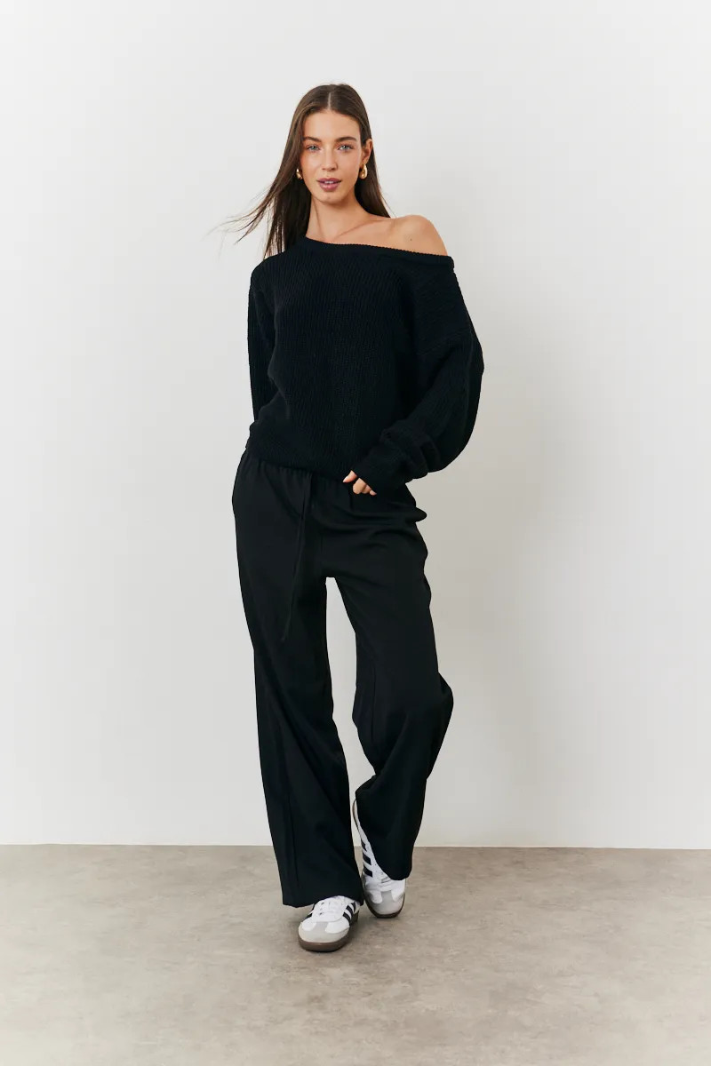 Off Shoulder Knit Jumper | In The Style