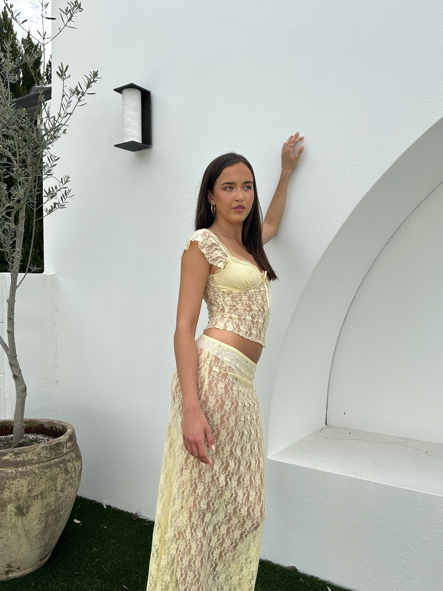 Yellow Lace Maxi Skirt | All for Mimi