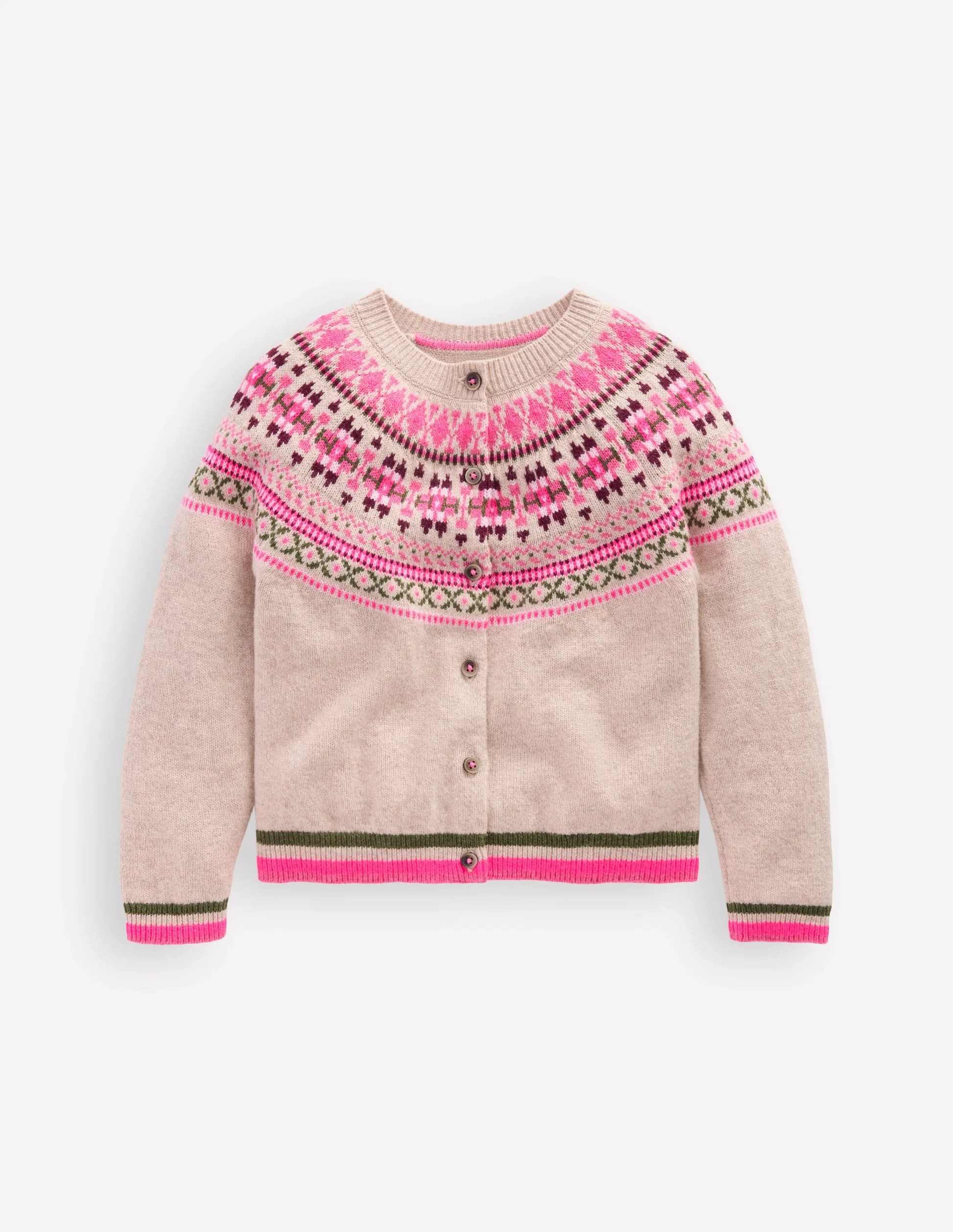 Edie Fair Isle Cardigan-Oatmeal Heritage Fair Isle | Boden (US)