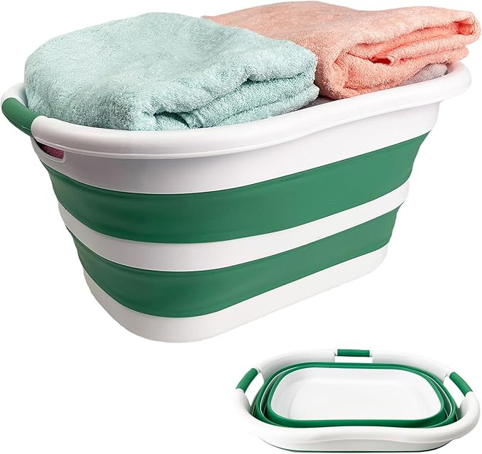 SAMMART 40L (10.5 gallon) Collapsible Plastic Laundry Hamper - Foldable Pop Up Storage Container/... | Amazon (US)