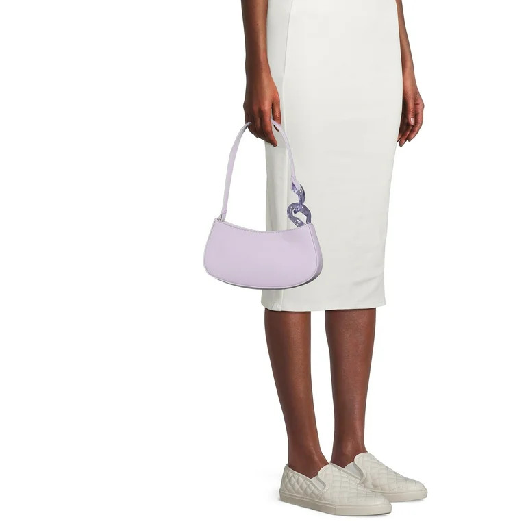 No Boundaries Women's Top Zip Shoulder Bag, Lavender Sunrise | Walmart (US)