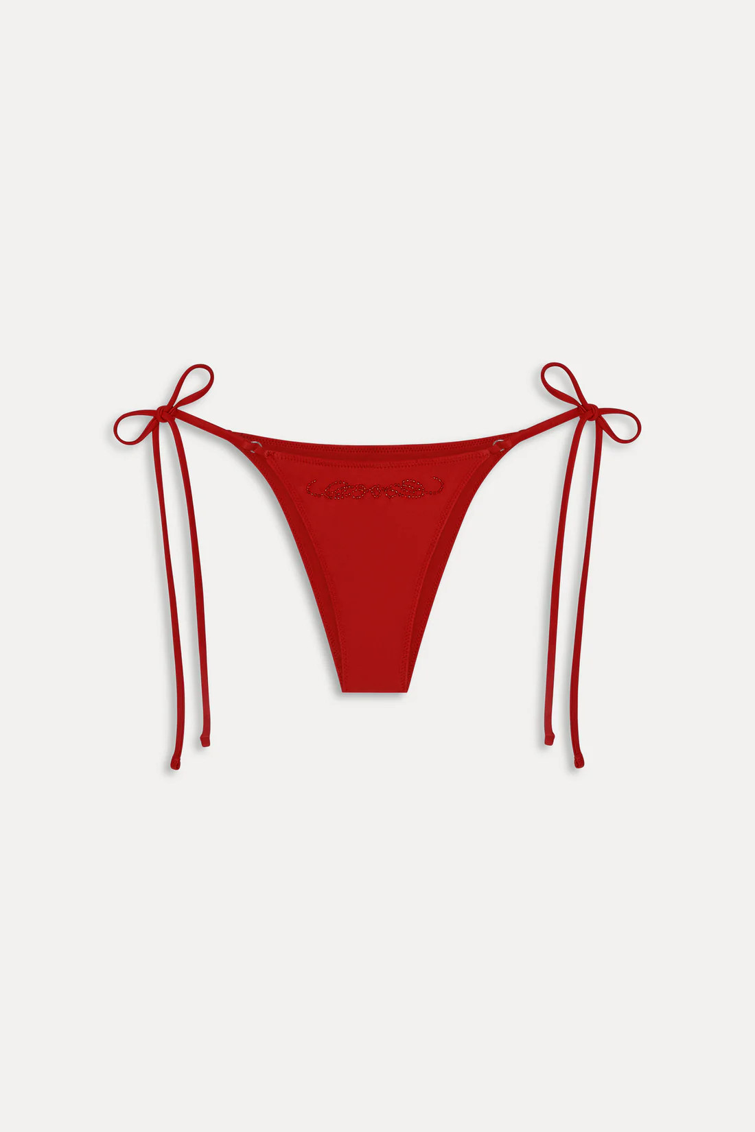 x JENNIE Mackenzie Beaded Bikini Bottom - Classic Red | Frankies Bikinis