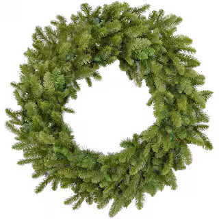 Fraser Hill Farm 48 in. Grandland Artificial Holiday Wreath FFGT048W-0GR - The Home Depot | The Home Depot