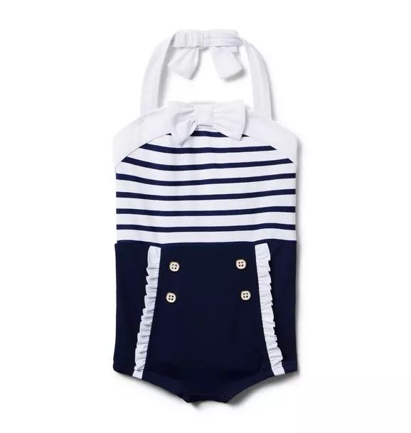 Recycled Nautical Halter Swimsuit | Janie and Jack