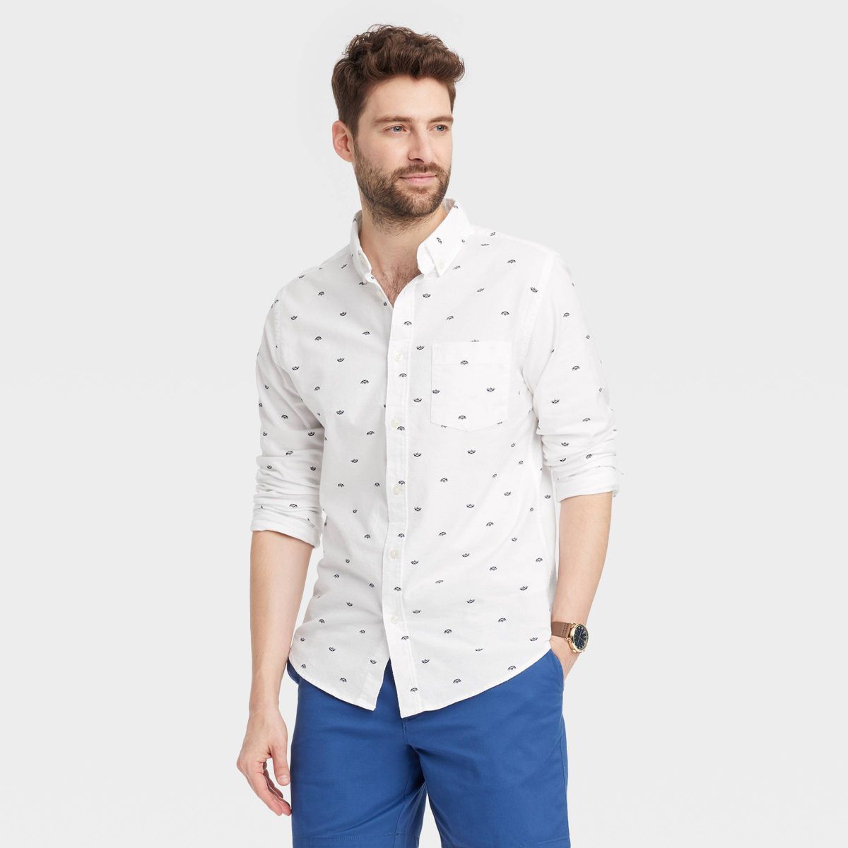Men's Long Sleeve Collared Button-Down Shirt - Goodfellow & Co™ | Target