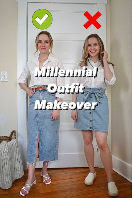 Millennial outfit makeover. Updating this denim skirt look


#LTKstyletip