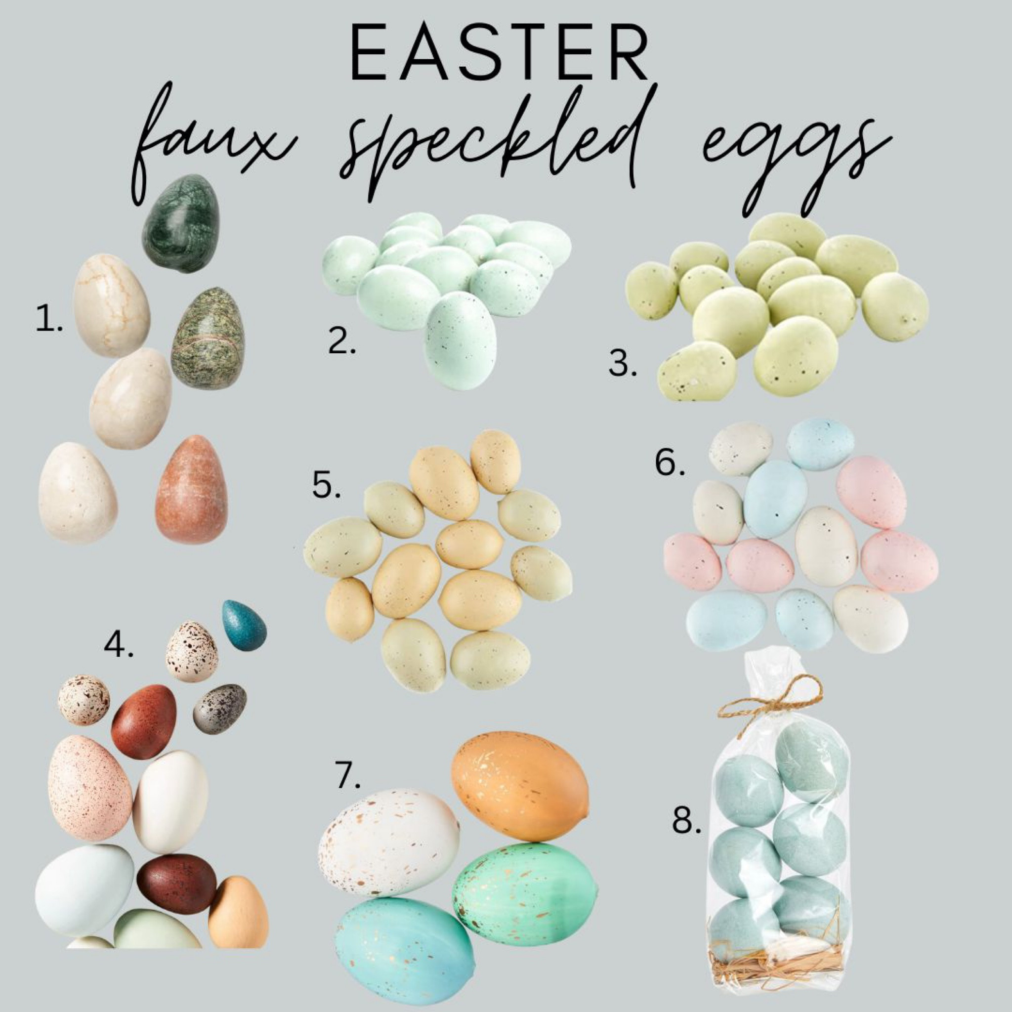 Easter faux eggs 
Speckled eggs 
Easter decor 

#LTKhome #LTKFind #LTKSeasonal