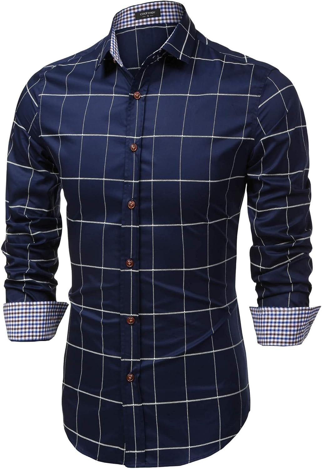 Coofandy Men's Fashion Long Sleeve Plaid Button Down Shirts Casual Dress Shirt       Add to Logie | Amazon (US)
