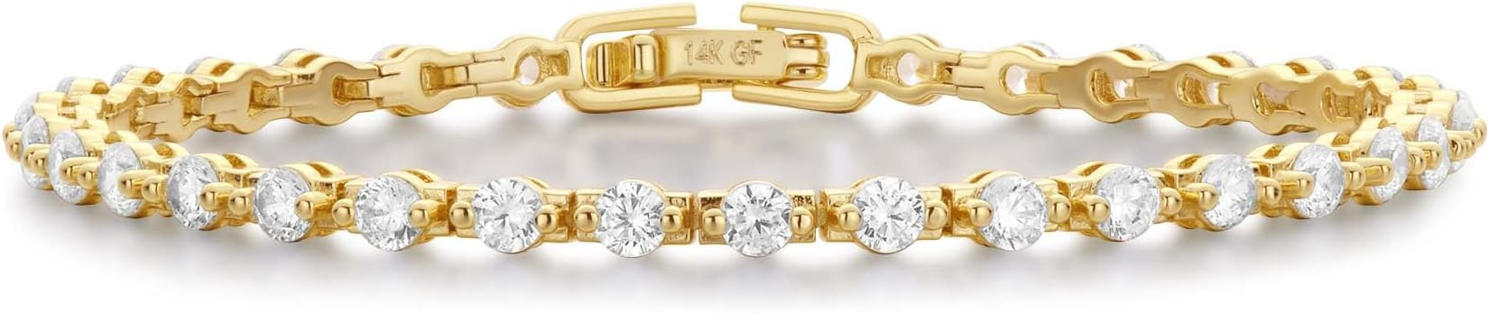 14K Gold Filled Tennis Bracelet for Women-3mm,4mm 5mm CZ Stone Classic Gold Bracelet for Women, V... | Amazon (US)