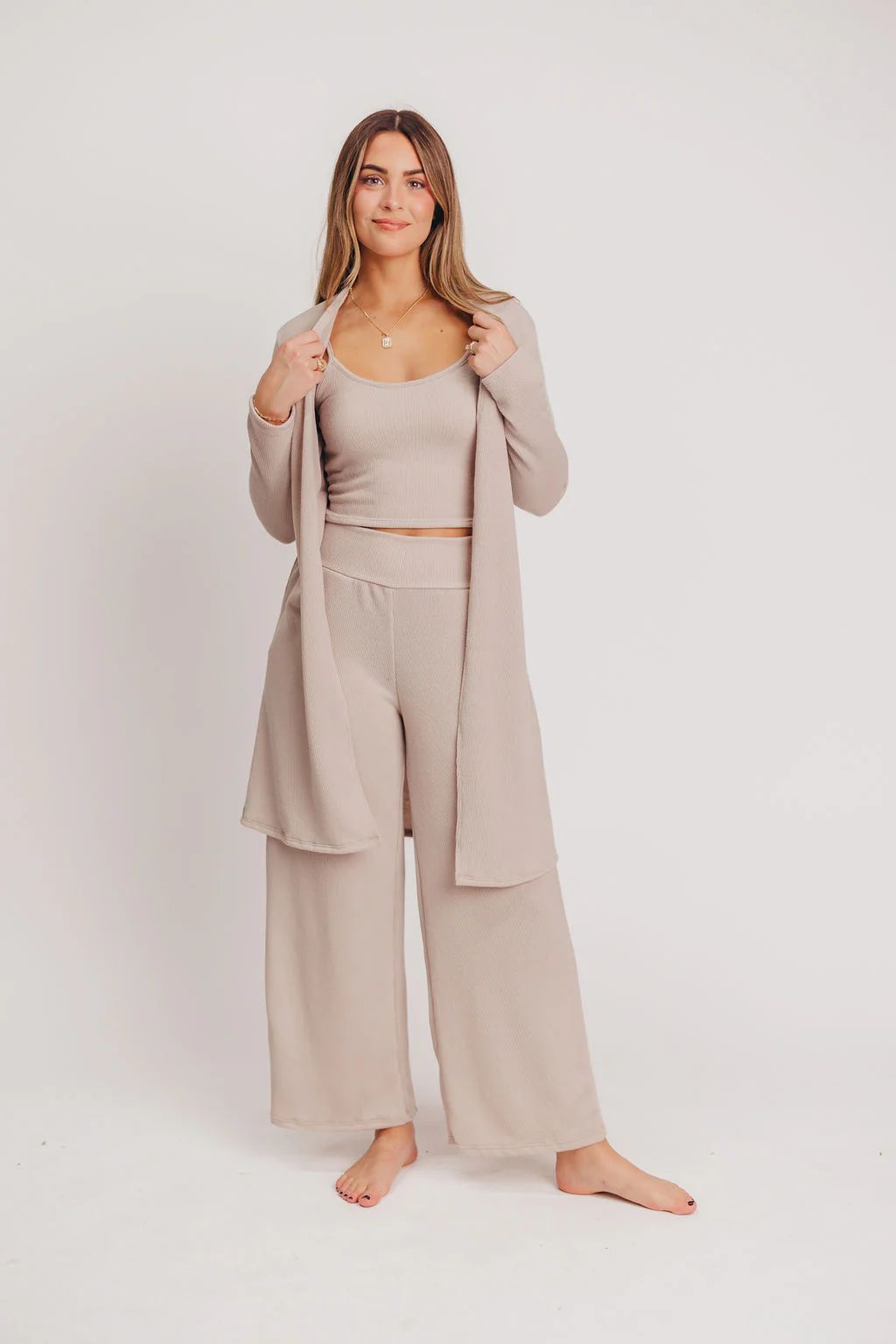 Betsy Ribbed Cardigan in Khaki - Inclusive Sizing (S-2X) | Worth Collective