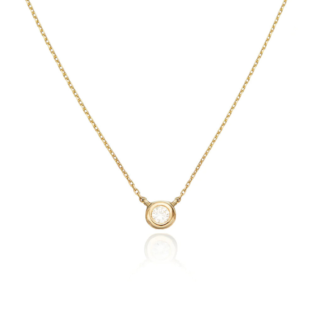 Solid Gold Floating Diamond Necklace | Lily & Roo