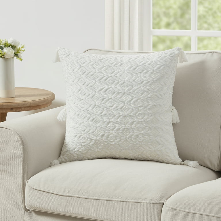 My Texas House Maxwell 20" x 20" Ivory Diamond Decorative Pillow Cover | Walmart (US)