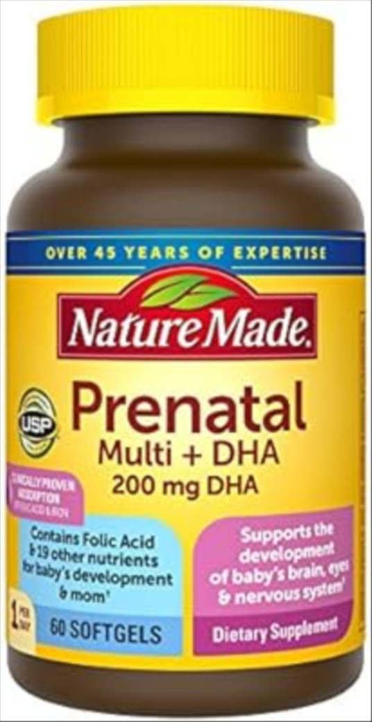 Nature Made Prenatal Multivitamin + 200 mg DHA Softgels ...