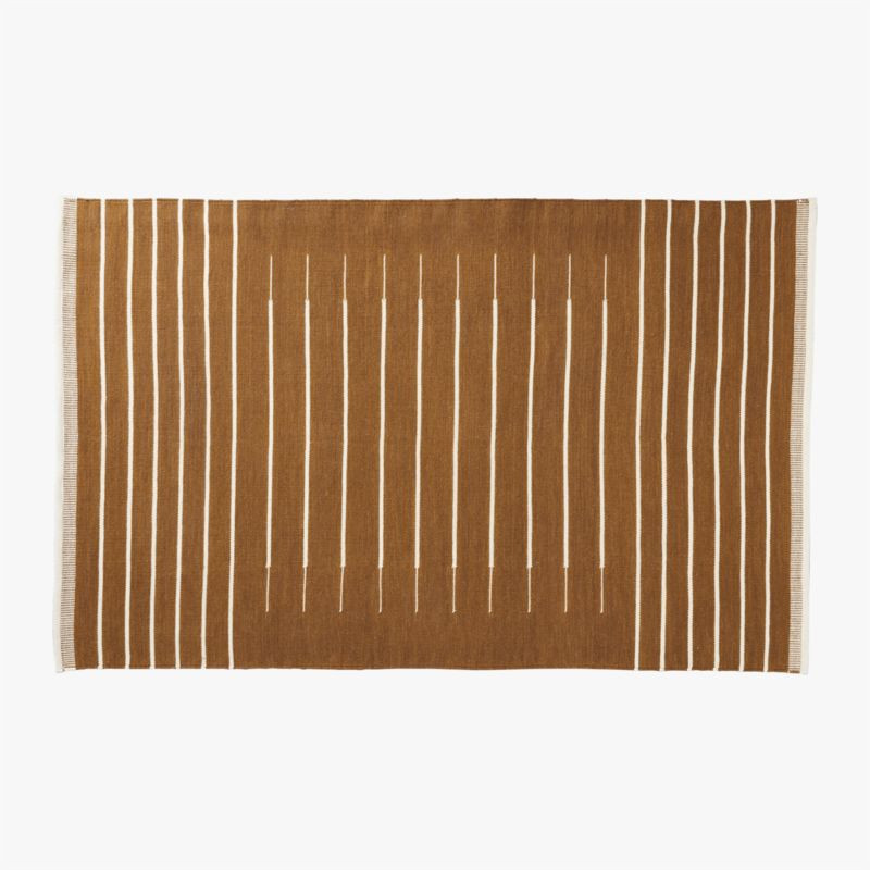Copper with White Stripe Rug 5'x8' + Reviews | CB2 | CB2