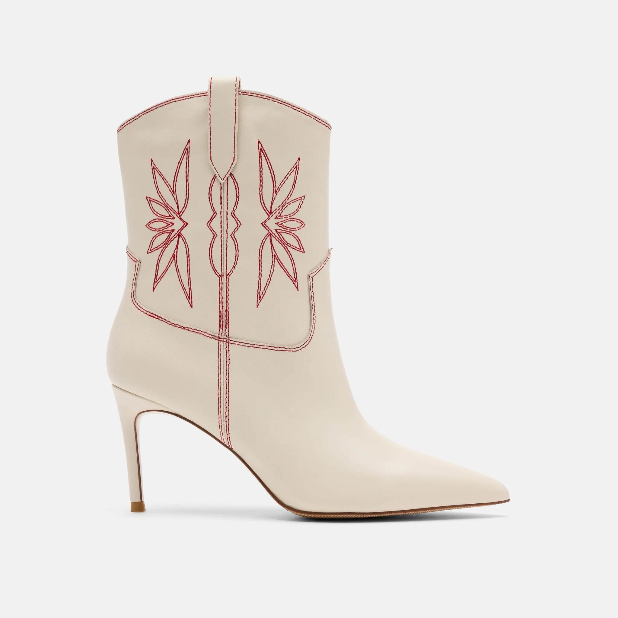 Jolene Cream Leather Stiletto Ankle Boots | Marc Nolan