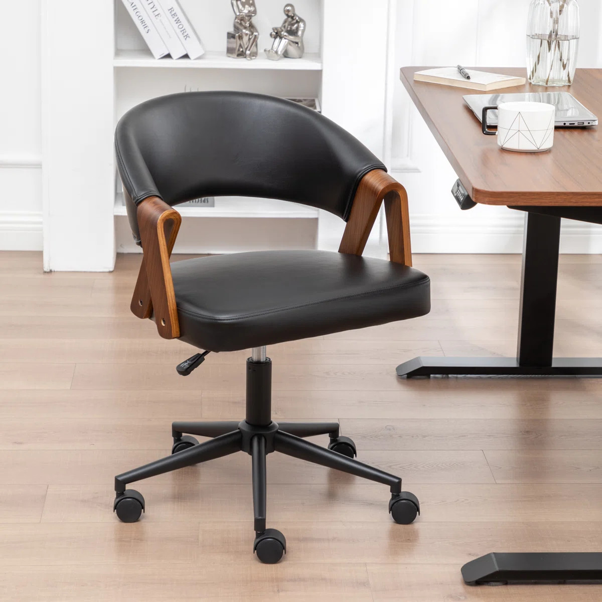 Bryonie Faux Leather Swivel Office Chair | Wayfair North America