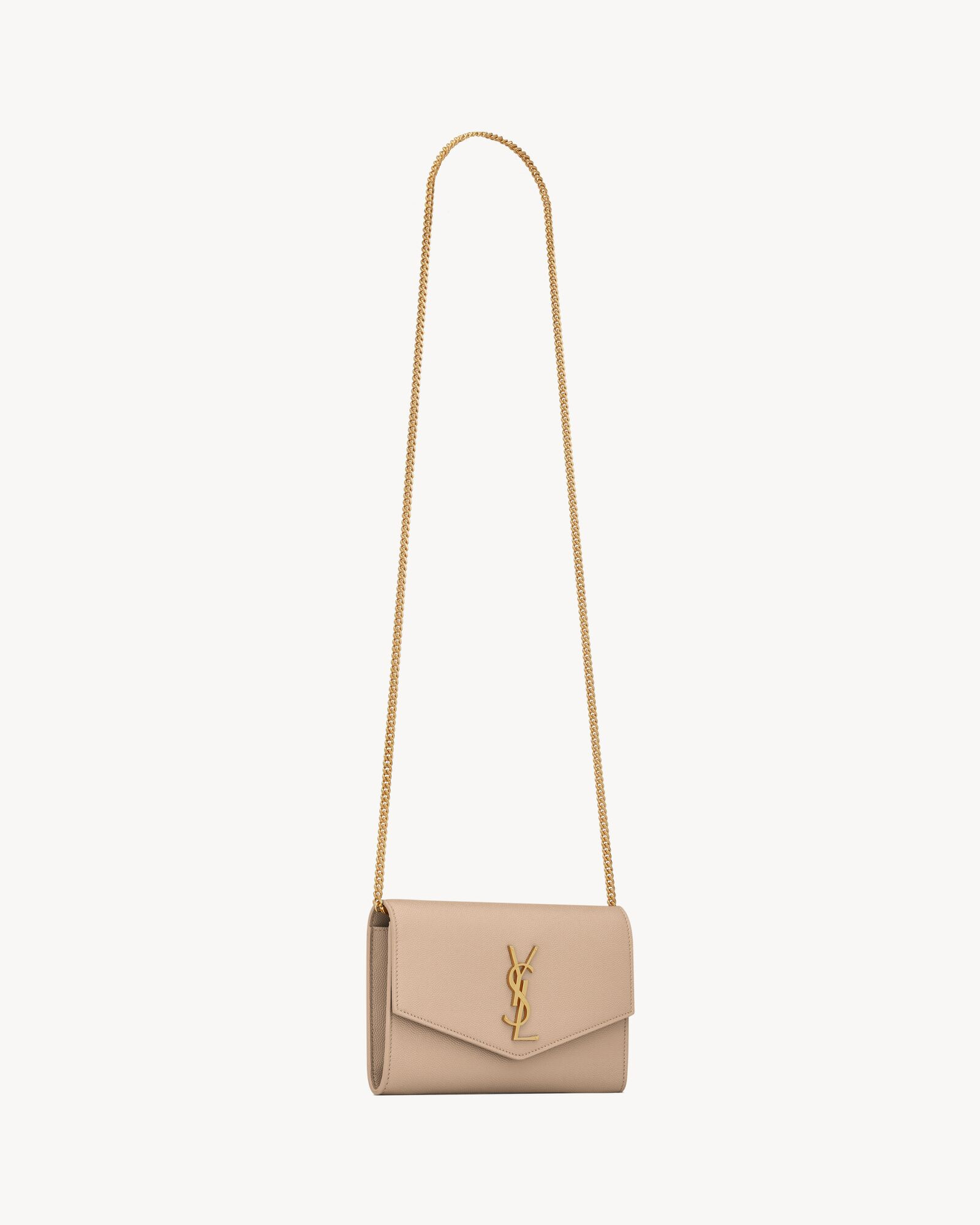 uptown chain wallet in grain de poudre embossed leather | Saint Laurent Inc. (Global)