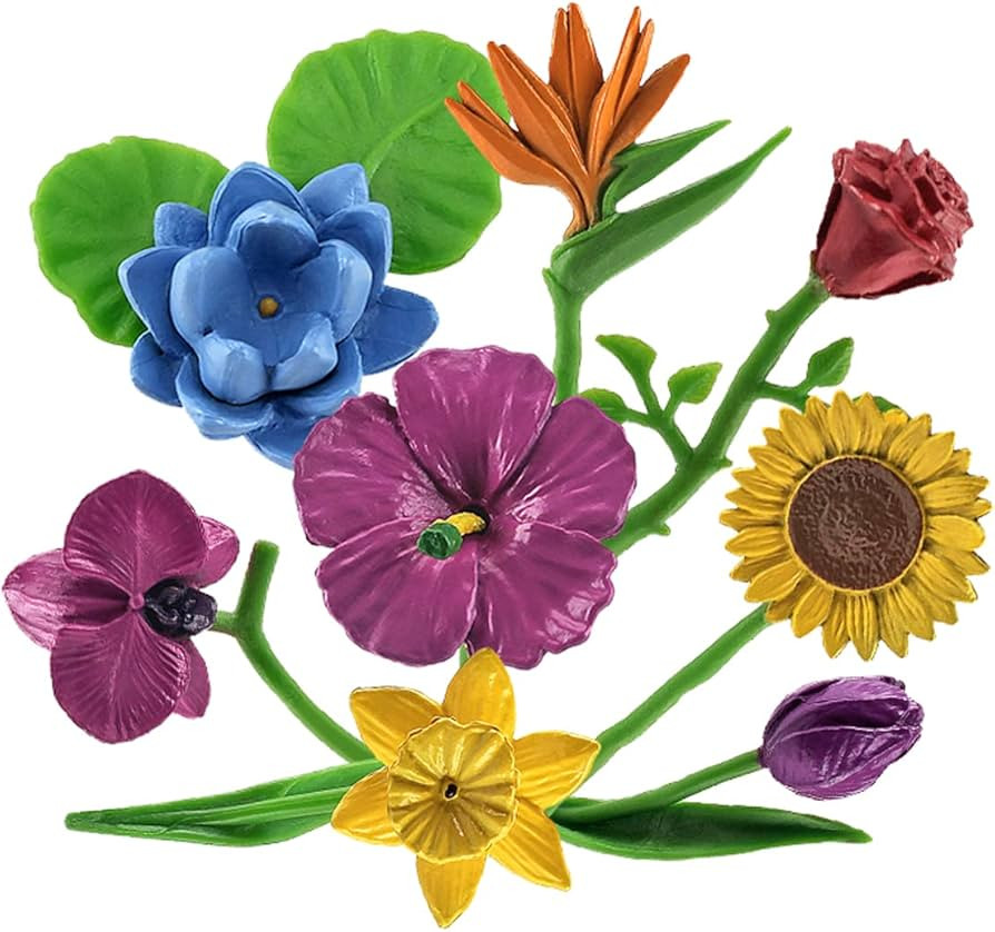 Realistic Plastic Flower Toys Flowers for Toddlers Flowers Figures Playset Plant Toy Set Early Ed... | Amazon (US)
