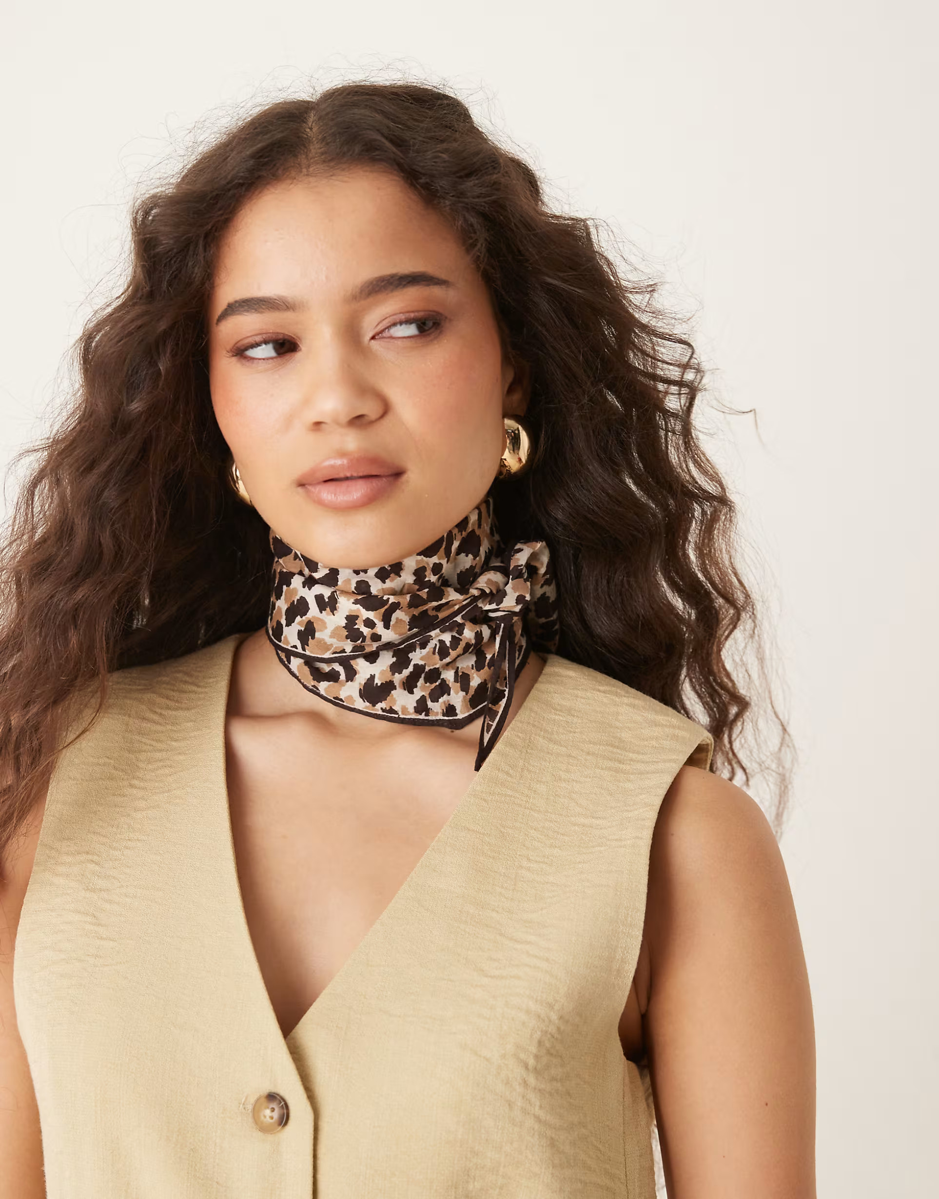 Accessorize cheetah print neckerchief in brown | ASOS | ASOS (Global)