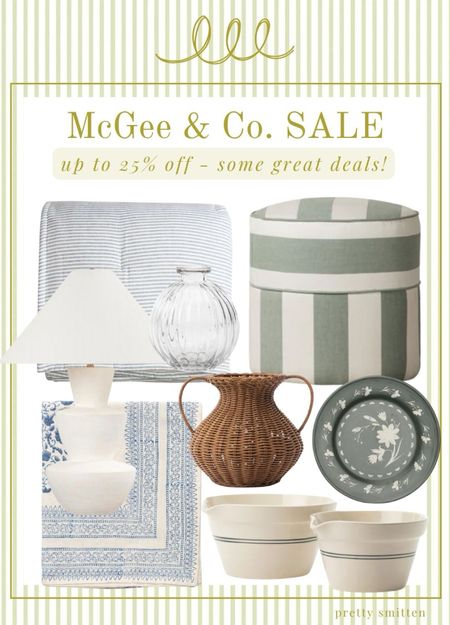 McGee & Co Memorial Day sale - up to 25% off

Outdoor striped ottoman, blue striped bedding, rattan vase, outdoor melamine plates 

#LTKSaleAlert #LTKHome #LTKSeasonal