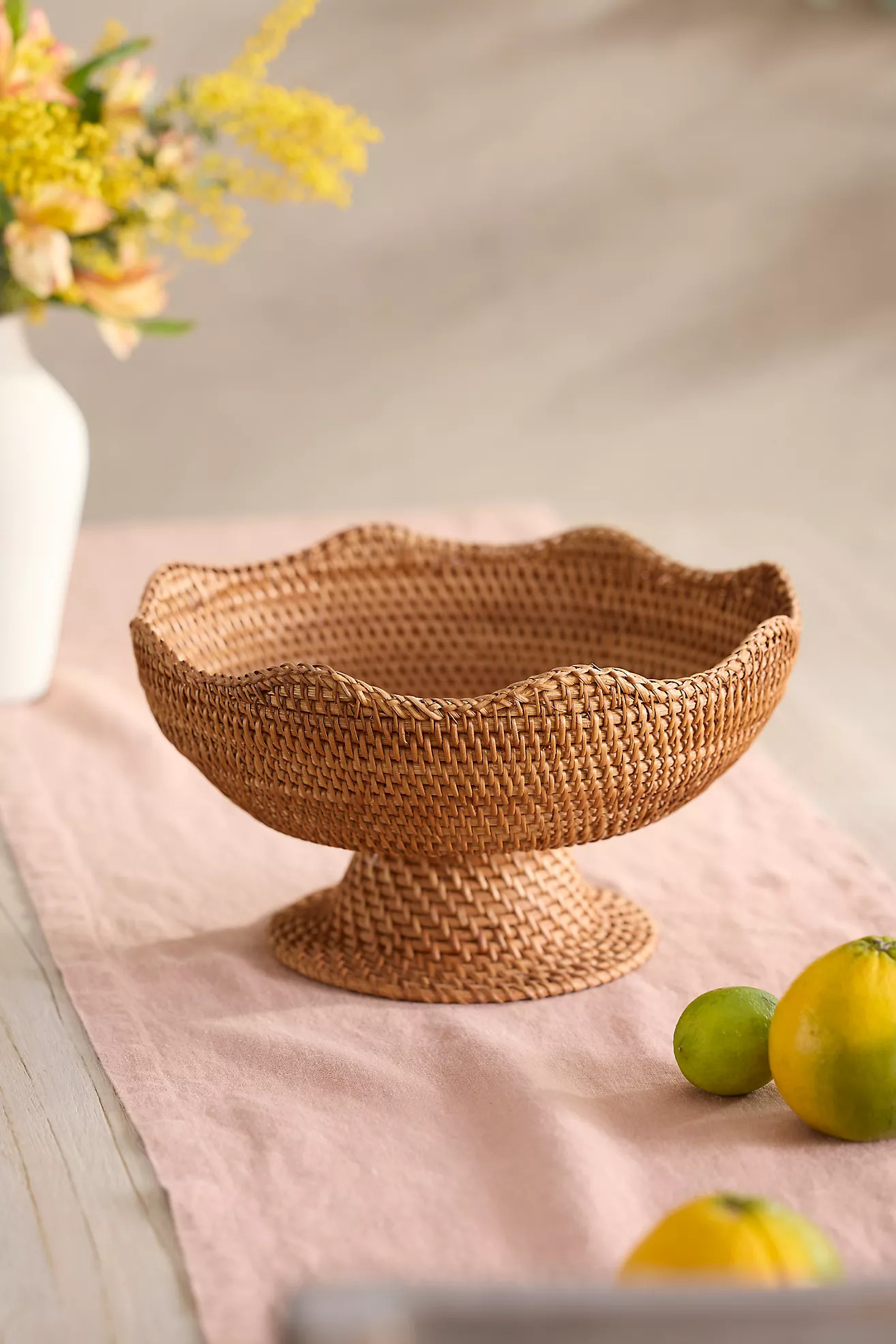 Scalloped Rattan Bowl | Anthropologie (US)