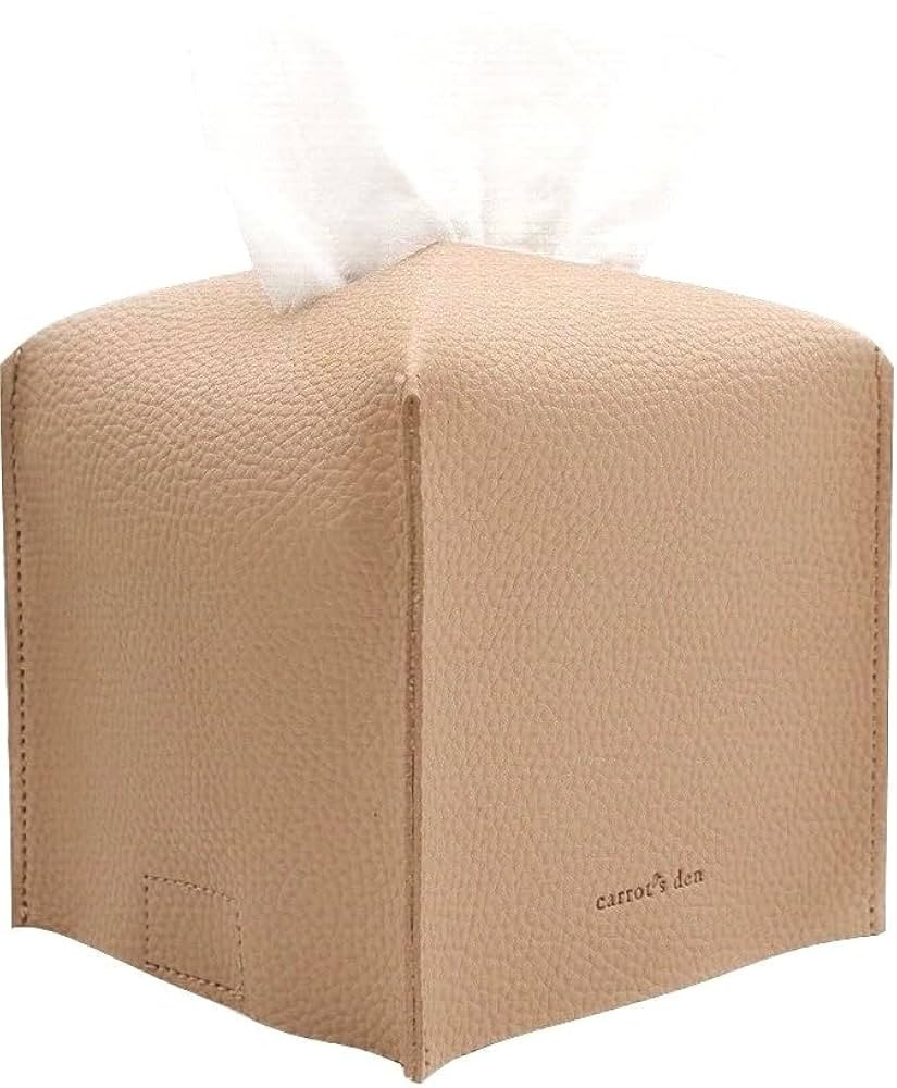 Tissue Box Cover Holder, Square with Bottom Belt by Carrot's Den - PU Leather Decorative Organize... | Amazon (US)