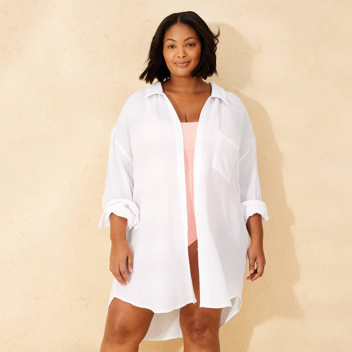 Women's Gauze Cover Up Shirt Dress - Shade & Shore™ | Target