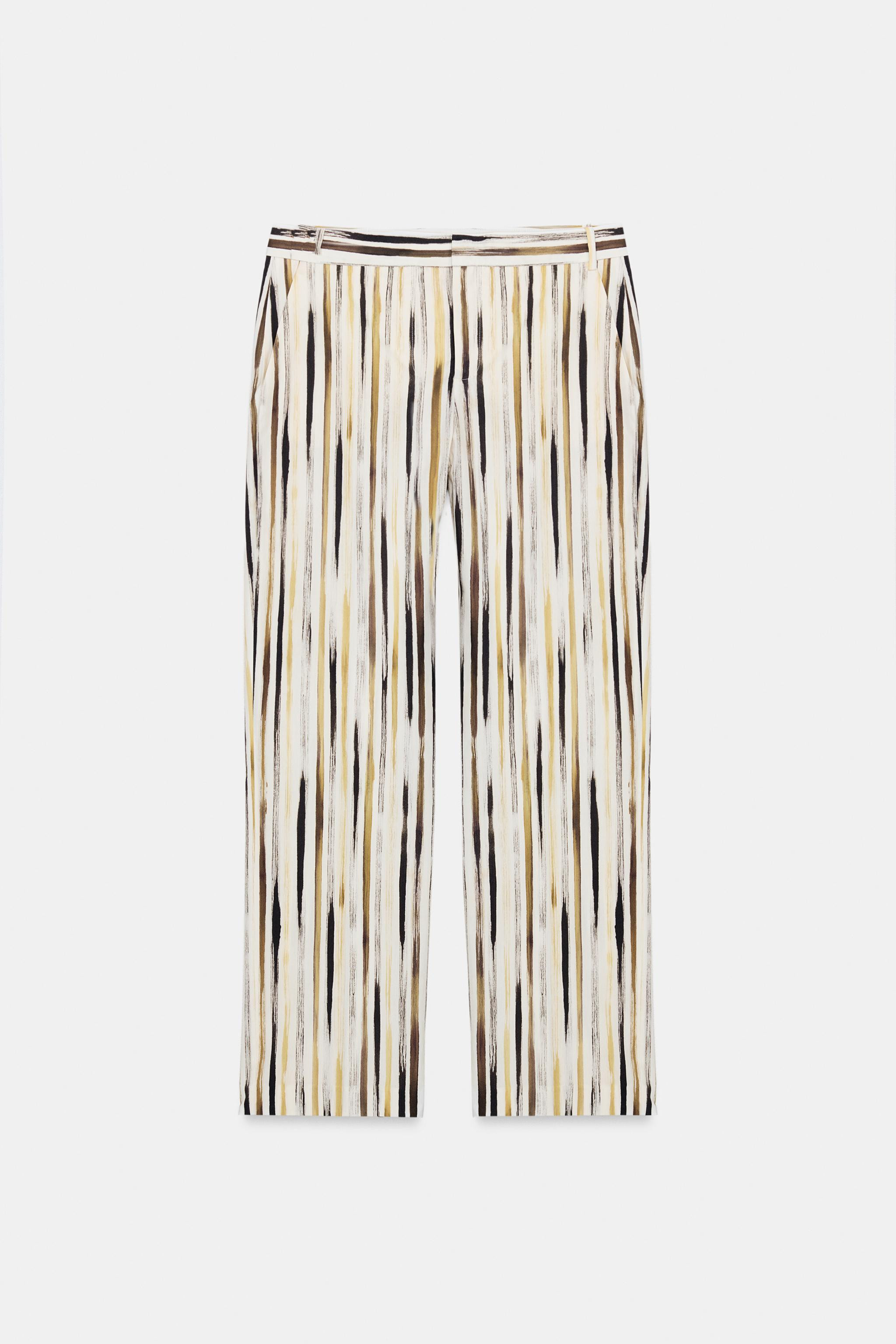 ZW COLLECTION STRIPED POPLIN PANTS | Zara Canada