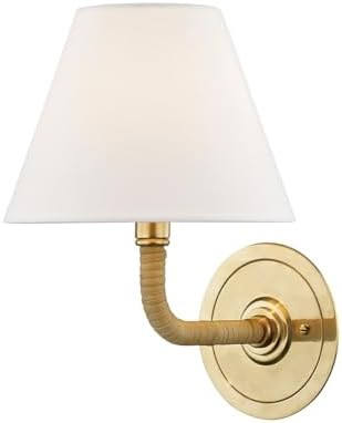 Hudson Valley Lighting MDS500-AGB Curves No.1 by Mark D. Sikes One Light Wall Sconce, Aged Brass,... | Amazon (US)